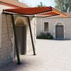 vidaXL Toldo manual retr&aacute;ctil con LED naranja y marr&oacute;n 3,5x2,5 m