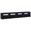 vidaXL Gabinete de TV 2 uds. Roble Negro Madera de ingenier&iacute;a