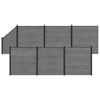 vidaXL Conjunto de valla 1138 x 186 cm WPC y Aluminio Gris