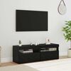 vidaXL Mueble de TV 2 pcs Roble Negro 60 x 35 x 40 cm