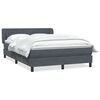 vidaXL Cama box spring con colch&oacute;n terciopelo gris oscuro 140x210 cm