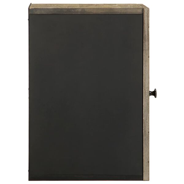 vidaXL Mueble de ba&ntilde;o de pared de madera maciza mango negro 38x33x48cm