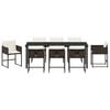 vidaXL Conjunto de Comedor de Jard&iacute;n 9 pcs Marr&oacute;n rat&aacute;n sint&eacute;tico