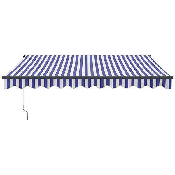 vidaXL Toldo retr&aacute;ctil aluminio y tela azul y blanco 3x2,5 m