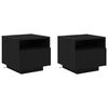 vidaXL Armario de Noche 2 uds. Roble Negro 40 x 39 x 37 cm