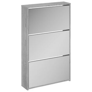 vidaXL Zapatero y espejo 3 niveles gris Sonoma 63x17x102,5 cm