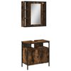 vidaXL Set de muebles ba&ntilde;o 2 pzas madera contrachapada roble ahumado