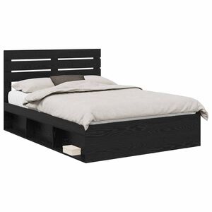 vidaXL Estructura de cama Negro 140 x 190 cm Madera de pino macizo