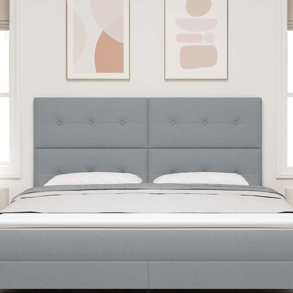 vidaXL Cabecero LED con tira de luces LED Gris Claro 180 cm Poli&eacute;ster