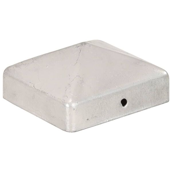 vidaXL Tapas para postes de valla 6 uds metal galvanizado 71x71mm