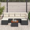 vidaXL Conjunto de sofá de jardín 7 pcs Negro y blanco