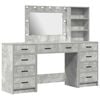 vidaXL Mesa Tocador 3 pcs Gris Concreto 78,5 x 41 x 135 cm