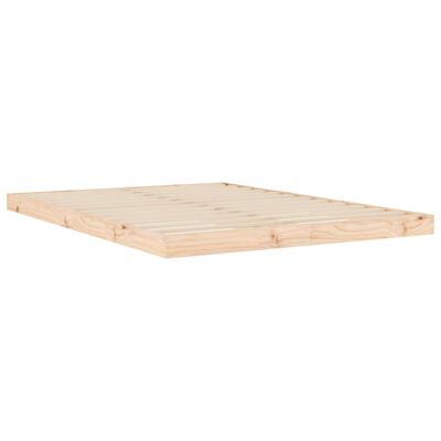 vidaXL Estructura de cama madera maciza de pino 135x190 cm