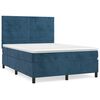 vidaXL Cama box spring con colch&oacute;n terciopelo azul oscuro 140x200 cm