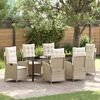 vidaXL Conjunto de Comedor de Jard&iacute;n 7 pcs Beige rat&aacute;n sint&eacute;tico