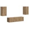 vidaXL Conjunto de mueble de TV 4 pcs Roble artesanal