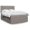 vidaXL Cama box spring con colch&oacute;n tela gris taupe 140x200 cm