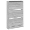 vidaXL Zapatero de madera de ingenier&iacute;a gris Sonoma 80x21x125,5 cm