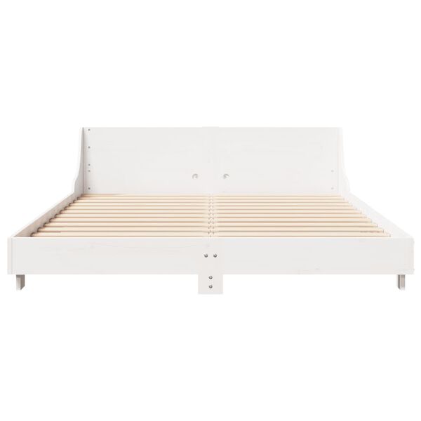 vidaXL Estructura de cama sin colch&oacute;n madera de pino blanca 140x200 cm