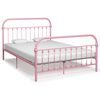 vidaXL Estructura de cama sin colch&oacute;n metal rosa 160x200 cm