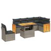 vidaXL Set de sof&aacute;s de jard&iacute;n 7 piezas con cojines rat&aacute;n PE gris
