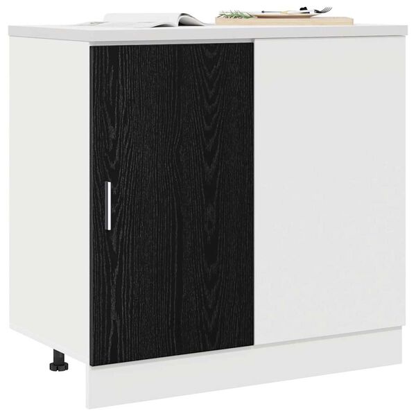 vidaXL Gabinete Base de Esquina de Cocina con puerta Roble negro