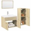 vidaXL Juego de muebles de ba&ntilde;o 4 pzas contrachapada roble Sonoma