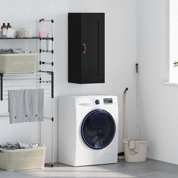 vidaXL Armario de pared Roble Negro 34,5 x 34 x 90 cm