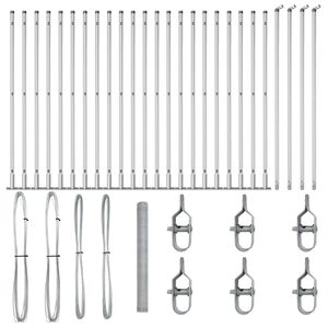 vidaXL Poste de Valla Plateado