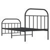 vidaXL Estructura cama sin colchón con estribo metal negro 90x190 cm