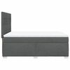 vidaXL Cama box spring con colch&oacute;n tela gris oscuro 140x190 cm