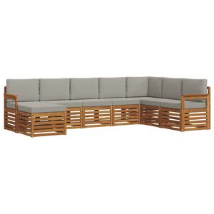 vidaXL Conjunto de sof&aacute;s de exterior 8 pcs Gris Natural y Claro