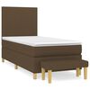 vidaXL Cama box spring con colch&oacute;n tela marr&oacute;n oscuro 90x190 cm