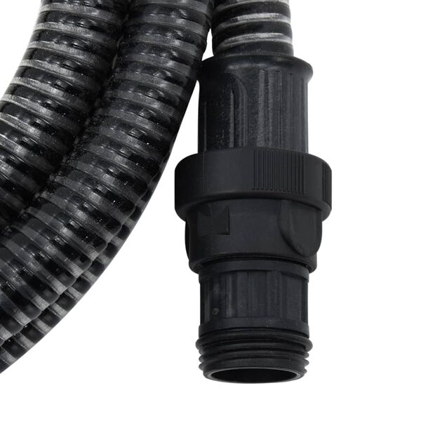 vidaXL Manguera de succión con conectores de PVC PVC negro 26 mm 4 m