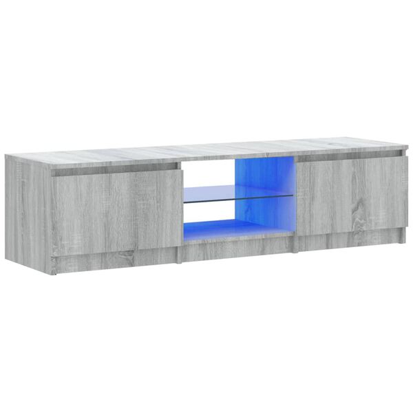 vidaXL Mueble para TV con luces LED gris Sonoma 140x40x35,5 cm