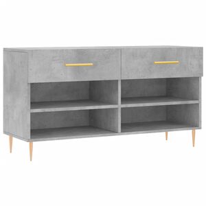 vidaXL Banco zapatero madera de ingenier&iacute;a gris hormig&oacute;n 102x35x55 cm