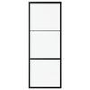 vidaXL Puerta corredera con herrajes ESG vidrio y aluminio 76x205 cm