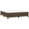 vidaXL Cama box spring con colch&oacute;n tela marr&oacute;n oscuro 180x200 cm