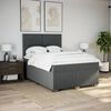 vidaXL Cama box spring con colch&oacute;n tela gris oscuro 140x190 cm