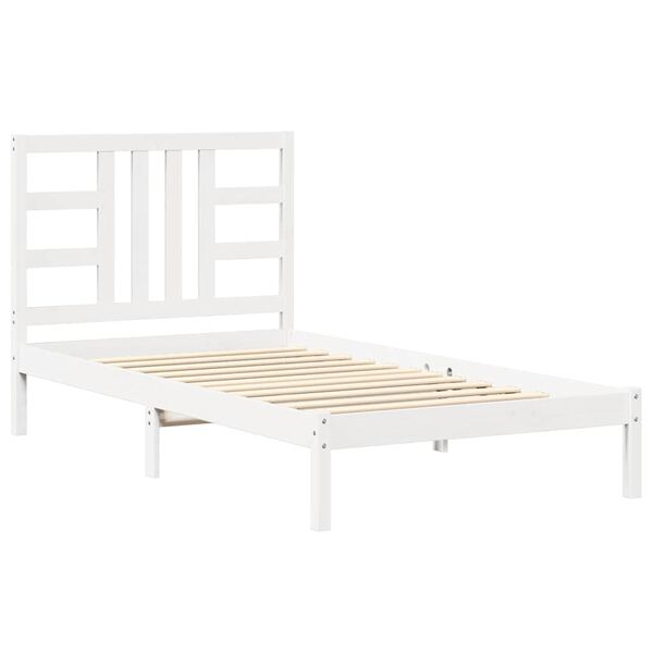 vidaXL Estructura de cama madera maciza de pino blanca 100x200 cm