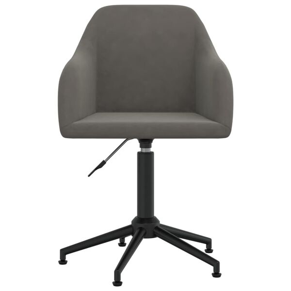 vidaXL Silla de comedor giratoria de terciopelo gris oscuro