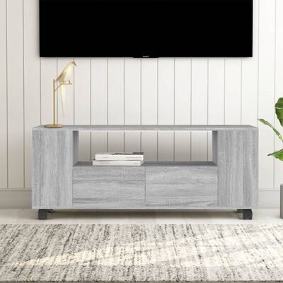 vidaXL Mueble de TV madera contrachapada gris Sonoma 120x35x48 cm