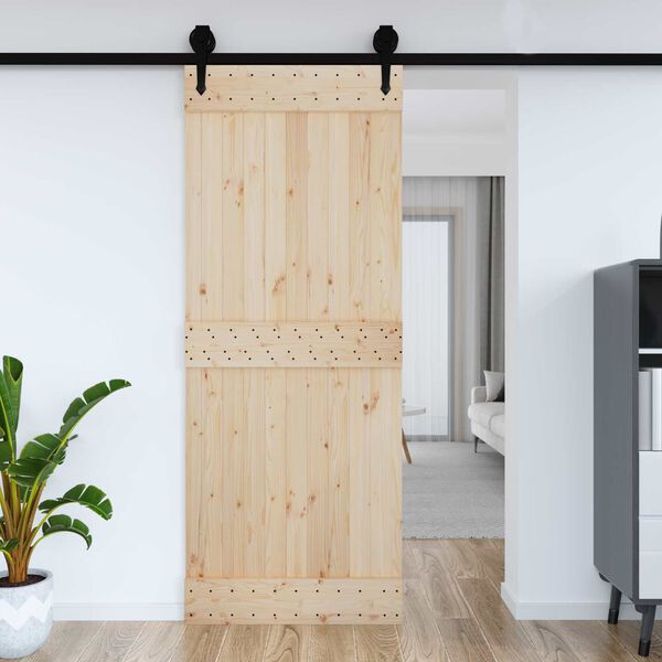 vidaXL Puerta NARVIK Natural 90 x 210 cm Madera de Pino S&oacute;lido
