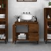 vidaXL Armario de ba&ntilde;o madera contrachapada marr&oacute;n roble 65x33x60 cm