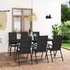 vidaXL Juego de comedor para jard&iacute;n 7 piezas negro
