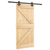 vidaXL Puerta Corredera Natural y negro 95 x 210 cm