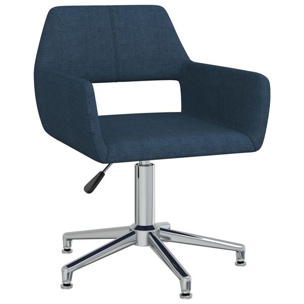 vidaXL Silla de comedor giratoria tela azul