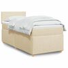 vidaXL Cama box spring con colch&oacute;n tela color crema 100x200 cm