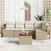vidaXL Conjunto de sof&aacute;s de jard&iacute;n 6 pcs Beige rat&aacute;n sint&eacute;tico