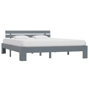 vidaXL Estructura de cama sin colch&oacute;n madera de pino gris 160x200 cm